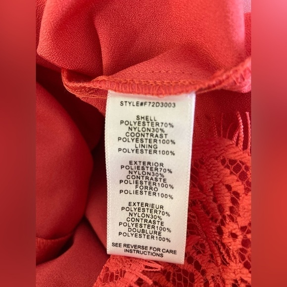 ADELYN Rae fit and flare sleeveless coral pink lace lined tie front dress Small - Picture 12 of 14